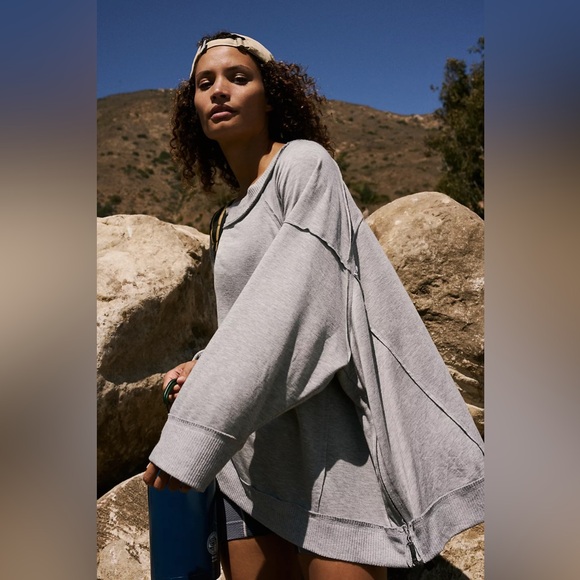 FP Movement by Free People Tops - Free People (FP) Movement Sun Seeker Sweatshirt in Heather Gray - Women's M